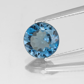 Topazio naturale blu da 1,75 ct, taglio rotondo, SI
