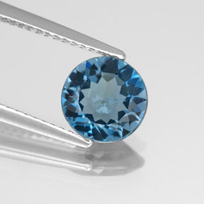Topazio naturale blu da 1,75 ct, taglio rotondo, SI
