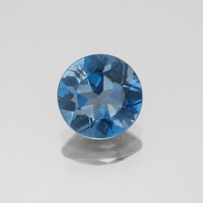 Topazio naturale blu da 1,85 ct, taglio rotondo, VVS-VS