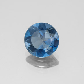 Topazio naturale blu da 1,85 ct, taglio rotondo, VVS-VS