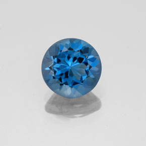 Topazio naturale blu da 1,93 ct, taglio rotondo, VS