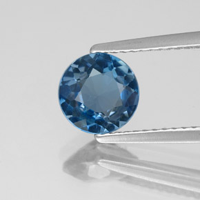 Topazio naturale blu da 1,43 ct, taglio rotondo, VS-SI
