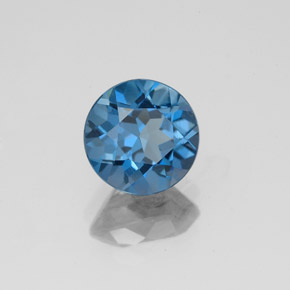 Topazio naturale blu da 1,77 ct, taglio rotondo, VS