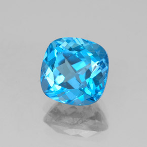Topazio naturale blu da 2,99 ct, taglio a cuscino, VVS-VS