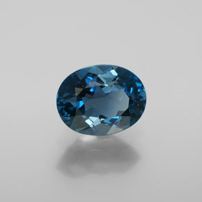 Topazio naturale blu da 2,28 ct, taglio ovale, VS