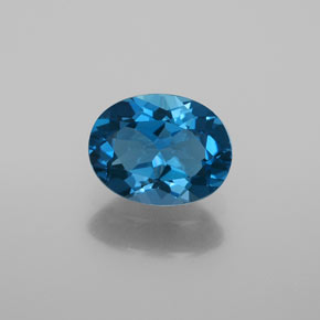 Topazio naturale blu da 2,02 ct, taglio ovale, VVS