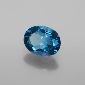 Topazio naturale blu da 2,02 ct, taglio ovale, VVS
