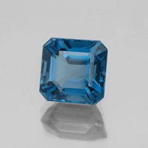 Topazio naturale blu da 3,34 ct, taglio smeraldo, SI