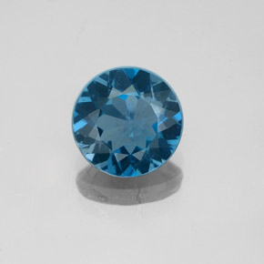 Topazio naturale blu da 1,90 ct, taglio rotondo, SI