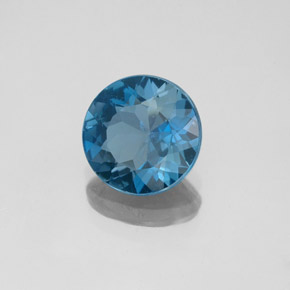 Topazio naturale blu da 1,90 ct, taglio rotondo, SI
