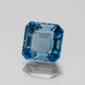 Topazio naturale blu da 3,10 ct, taglio smeraldo, VVS