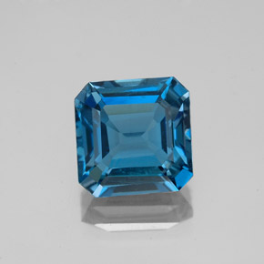 Topazio naturale blu da 2,97 ct, taglio smeraldo, VS-SI