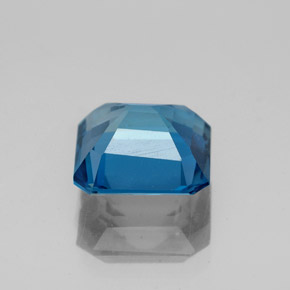Topazio naturale blu da 2,97 ct, taglio smeraldo, VS-SI