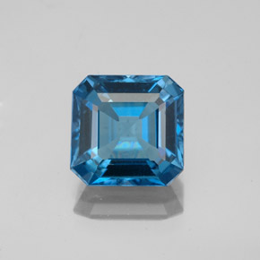 Topazio naturale blu da 2,70 ct, taglio smeraldo, VS-SI