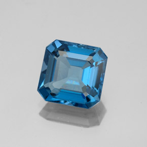 Topazio naturale blu da 2,70 ct, taglio smeraldo, VS-SI