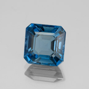 Topazio naturale blu da 3,03 ct, taglio smeraldo, VVS