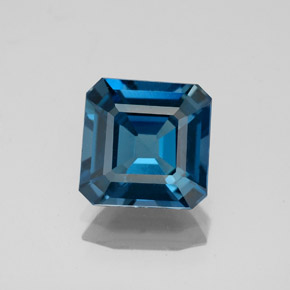 Topazio naturale blu da 2,62 ct, taglio smeraldo, VS
