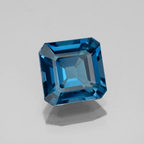 Topazio naturale blu da 2,62 ct, taglio smeraldo, VS