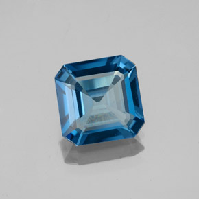 Topazio naturale blu da 2,06 ct, taglio smeraldo, VVS-VS
