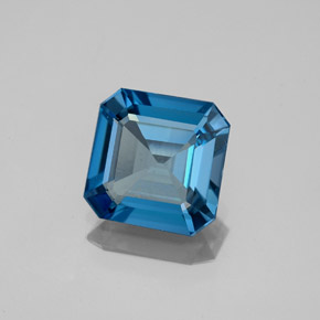 Topazio naturale blu da 2,06 ct, taglio smeraldo, VVS-VS