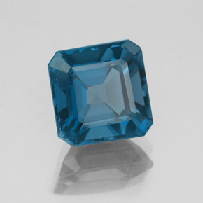 Topazio naturale blu da 3,18 ct, taglio smeraldo, VS