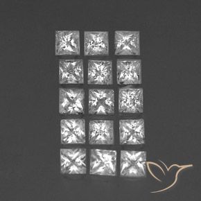 Gemme di Topazio Bianco trasparente naturale da 3.57 ct, Quadrato, VS-SI