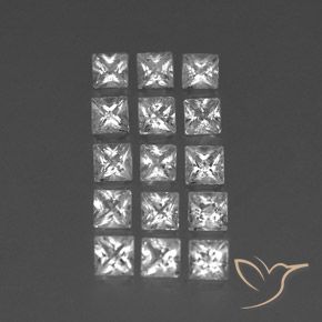 Gemme di Topazio Bianco naturale da 3.79 ct, Quadrato, VS-SI