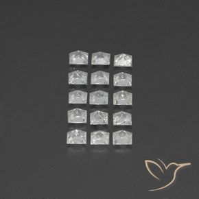 Gemme di Topazio Bianco naturale da 3.82 ct, Quadrato, VS-SI
