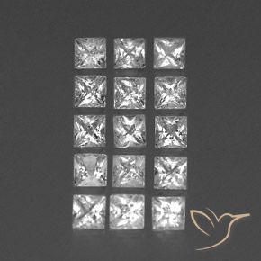 Gemme di Topazio Bianco trasparente naturale da 3.89 ct, Quadrato, VS-SI