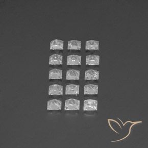 Gemme di Topazio Bianco trasparente naturale da 3.89 ct, Quadrato, VS-SI