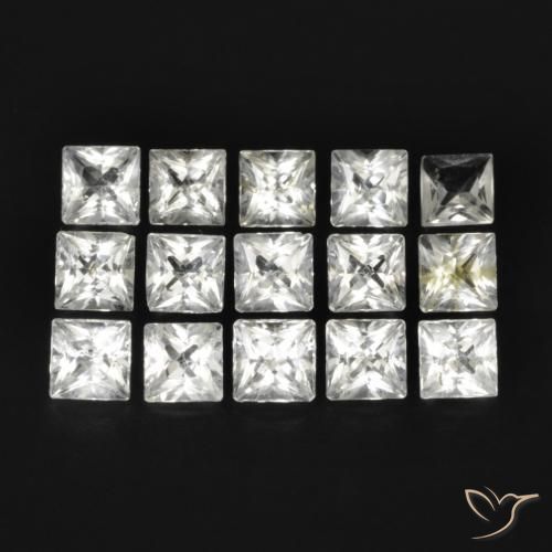 3.70ctw Naturale Bianco trasparente Topazio, Quadrato, VS-SI