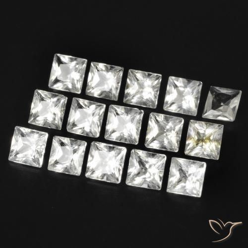 Gemme di Topazio Bianco trasparente naturale da 3.70 ct, Quadrato, VS-SI