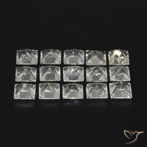 Gemme di Topazio Bianco trasparente naturale da 3.70 ct, Quadrato, VS-SI
