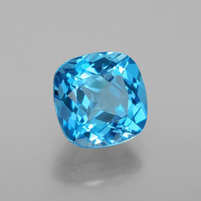 Topazio naturale blu da 2,77 ct, taglio a cuscino, SI