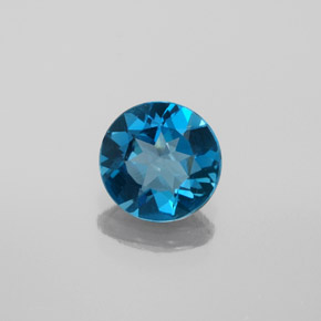 Topazio naturale blu da 1,66 ct, taglio rotondo, VS