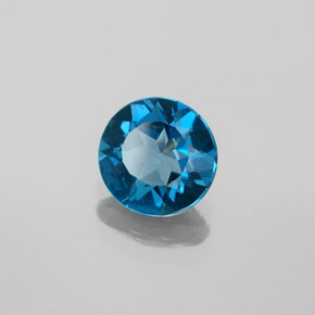 Topazio naturale blu da 1,66 ct, taglio rotondo, VS