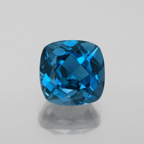 Topazio naturale blu da 4,45 ct, taglio a cuscino, VVS