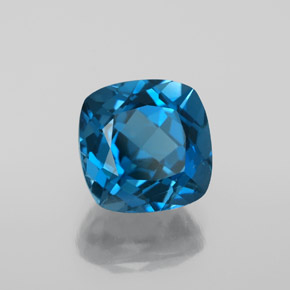 Topazio naturale blu da 4,45 ct, taglio a cuscino, VVS