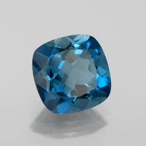 Topazio naturale blu da 3,33 ct, taglio a cuscino, VS-SI