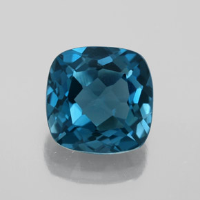 Topazio naturale blu da 3,66 ct, taglio a cuscino, VVS