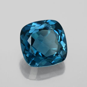 Topazio naturale blu da 3,66 ct, taglio a cuscino, VVS