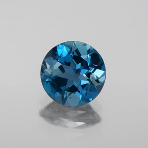 Topazio naturale blu da 1,79 ct, taglio rotondo, VVS-VS