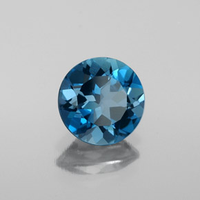 Topazio naturale blu da 1,79 ct, taglio rotondo, VVS-VS