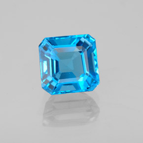 Topazio naturale blu da 2,23 ct, taglio smeraldo, VS