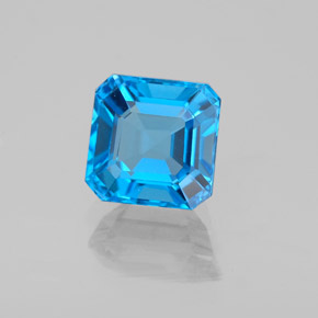 Topazio naturale blu da 2,23 ct, taglio smeraldo, VS