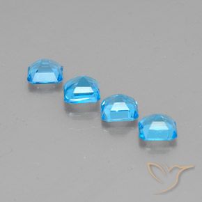 Gemme di Topazio Blu svizzero naturale da 8.31 ct, Ottagonale / Taglio smeraldo, VS