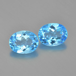 Topazio naturale blu da 4,84 ct, taglio ovale, VVS-VS