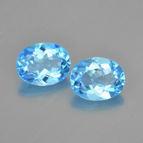 Topazio naturale blu da 4,84 ct, taglio ovale, VVS-VS