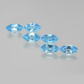 Topazio naturale blu da 2,57 ct, marchesa, VVS-VS