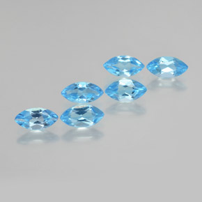 Topazio naturale blu da 2,57 ct, marchesa, VVS-VS